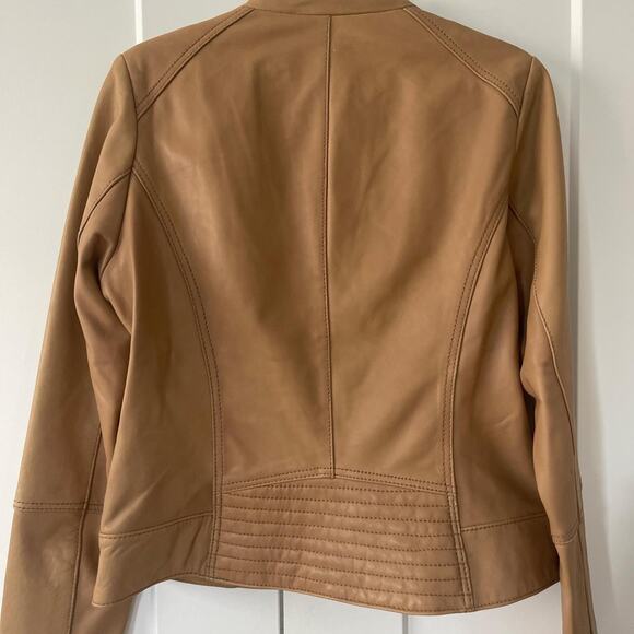 Michael Kors Camel Leather Jacket - Picture 3 of 4